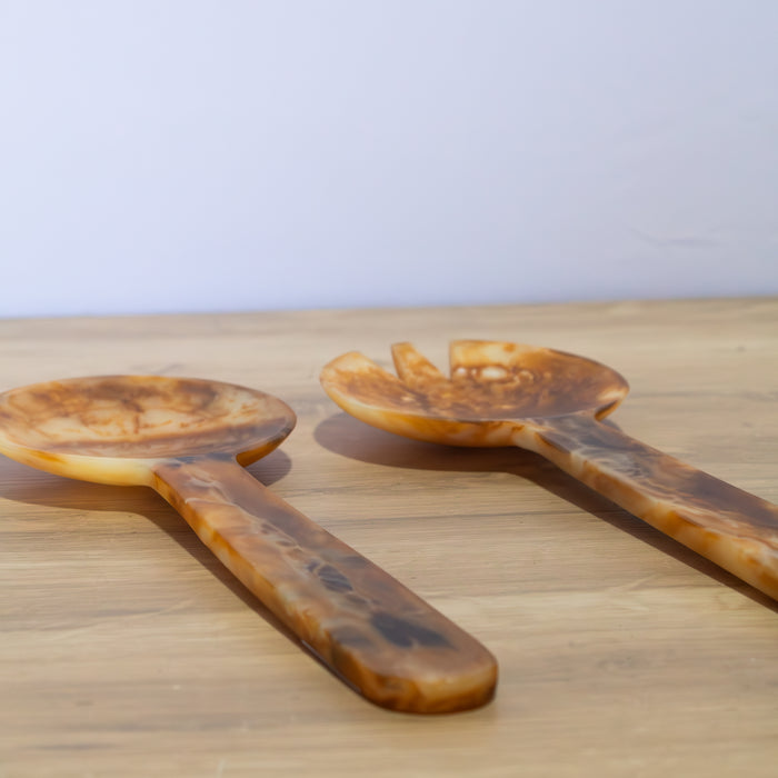 Tortoiseshell Salad Servers-Set of 2