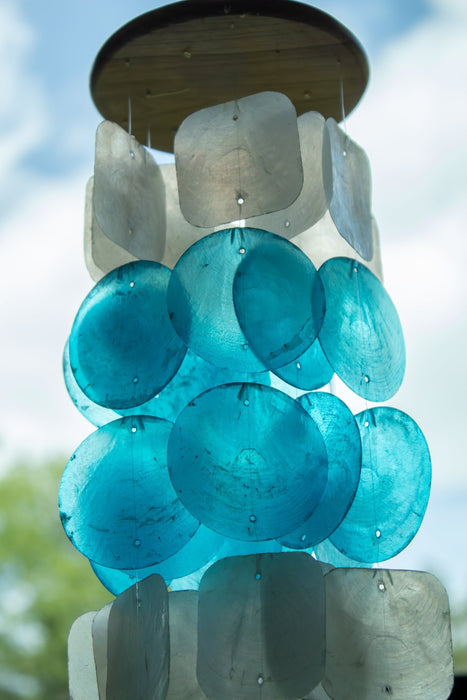 Capiz Shell Windchime - Blue Natural - Solange & Frances