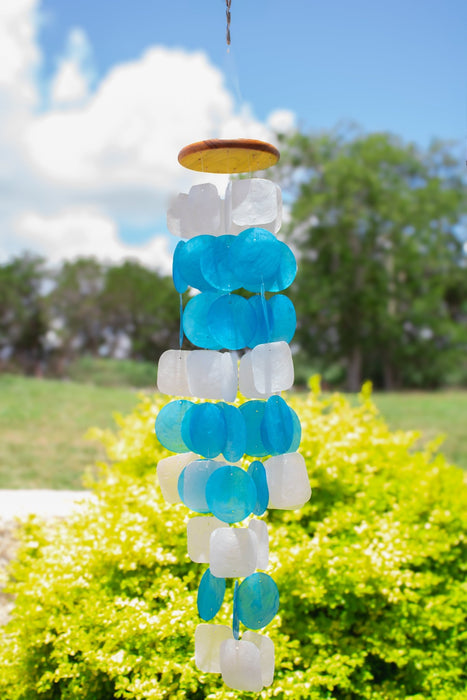 Capiz Shell Windchime - Blue Natural - Solange & Frances