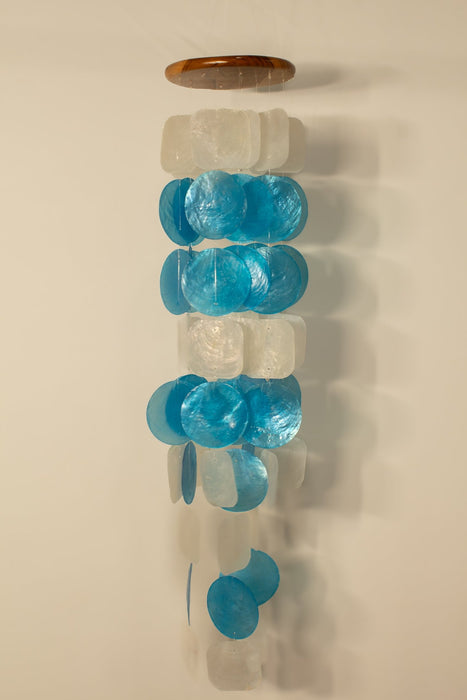 Capiz Shell Windchime - Blue Natural - Solange & Frances