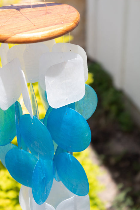 Capiz Shell Windchime - Blue Natural - Solange & Frances