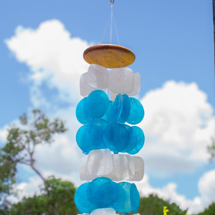 Capiz Shell Windchime - Blue Natural - Solange & Frances