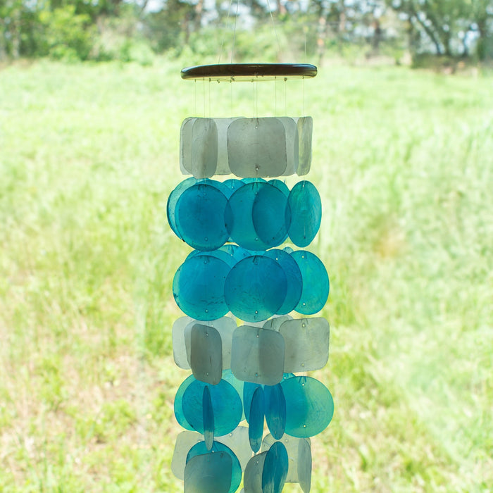Capiz Shell Windchime - Blue Natural - Solange & Frances