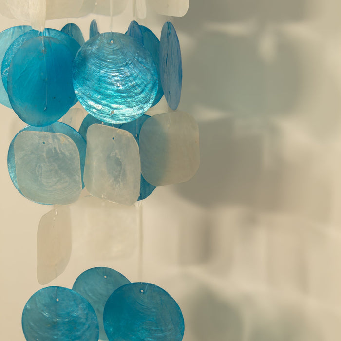 Capiz Shell Windchime - Blue Natural - Solange & Frances