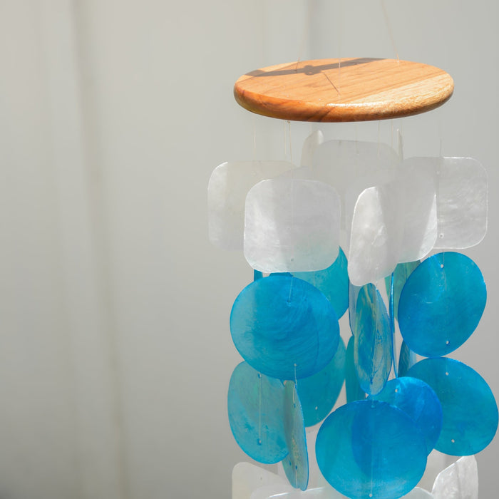 Capiz Shell Windchime - Blue Natural - Solange & Frances