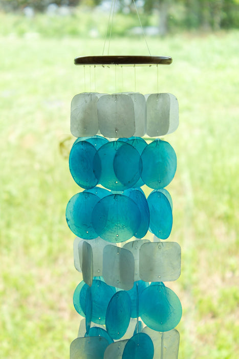 Capiz Shell Windchime - Blue Natural - Solange & Frances