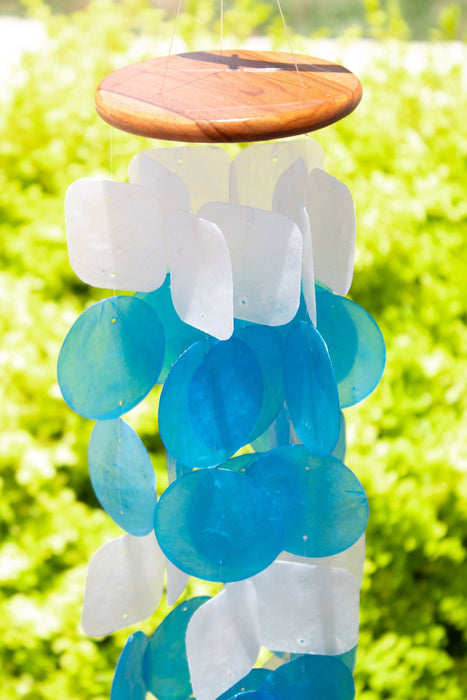 Capiz Shell Windchime - Blue Natural - Solange & Frances