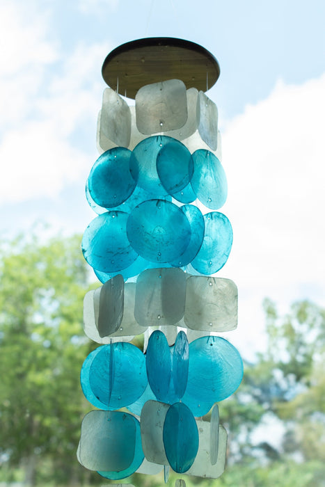 Capiz Shell Windchime - Blue Natural - Solange & Frances