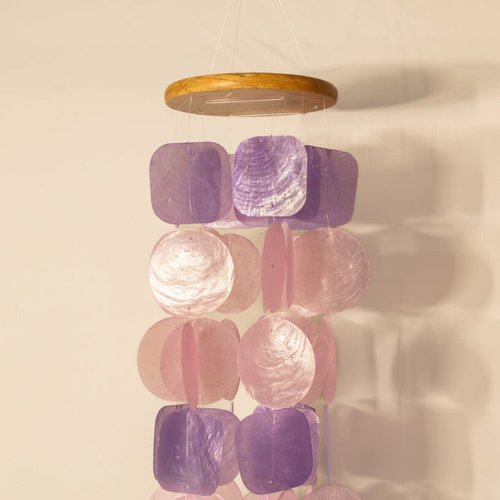 Capiz Shell Windchime - Pink & Purple - Solange & Frances