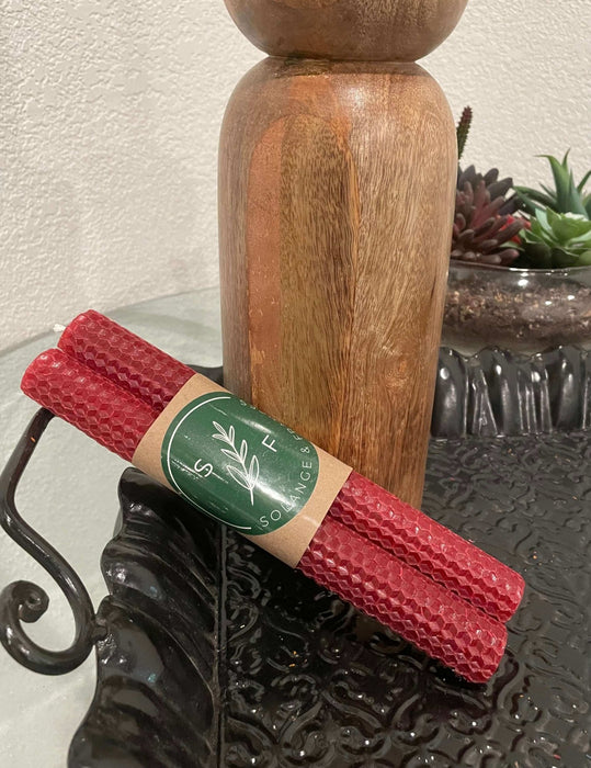 Hand Made HoneyComb Beeswax Taper Candles - Set of 2 - Solange & Frances