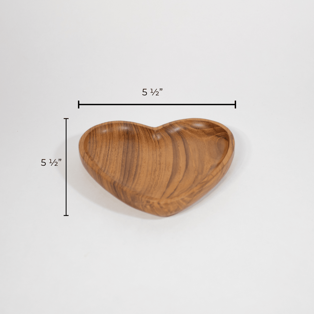 Heart Teak Wooden Tray - Solange & Frances