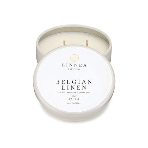 Linnea Candle, Petite Tin Belgian Linen - Solange & Frances