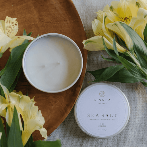 Linnea Candle, Petite Tin Sea Salt - Solange & Frances