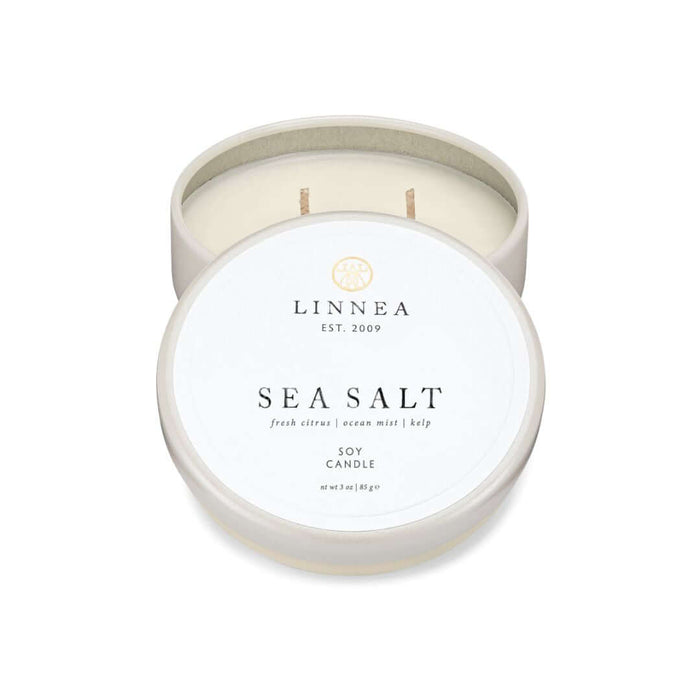 Linnea Candle, Petite Tin Sea Salt - Solange & Frances