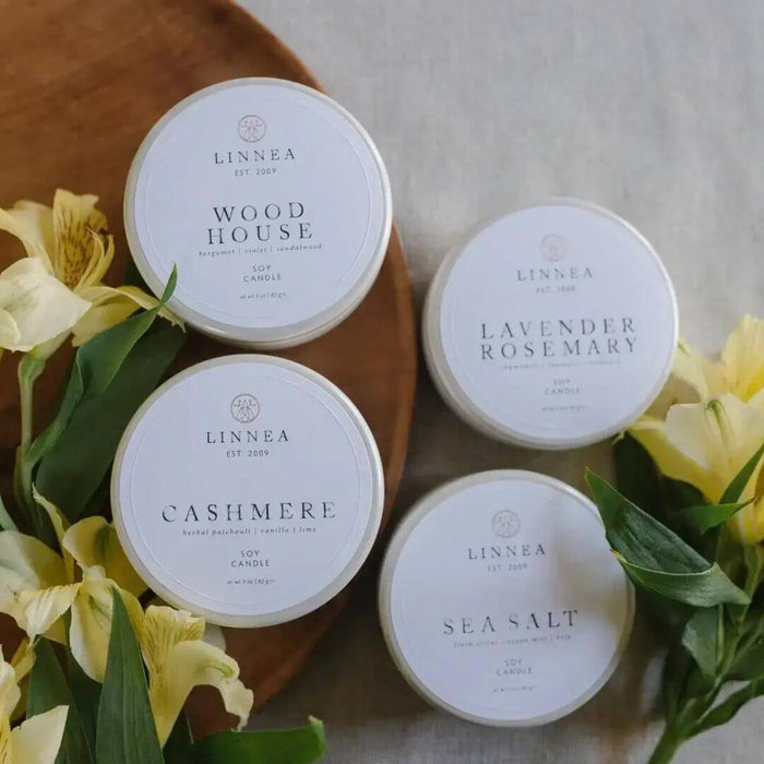 Linnea Candle, Petite Tin Wood House - Solange & Frances