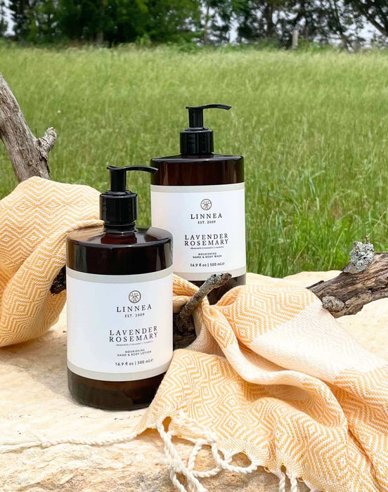 Linnea Hand & Body Wash/Lotion, Lavender Rosemary, Set of 2 - Solange & Frances