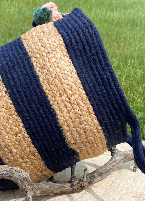 Midnight Blue Cotton Jute Basket - Solange & Frances
