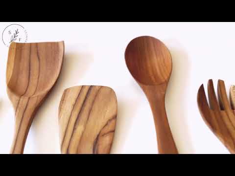 Wooden Kitchen Utensils, Teak, Set of 8 | Solange & Frances