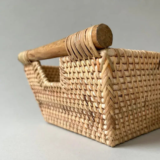 Rattan Basket with Handles - Solange & Frances