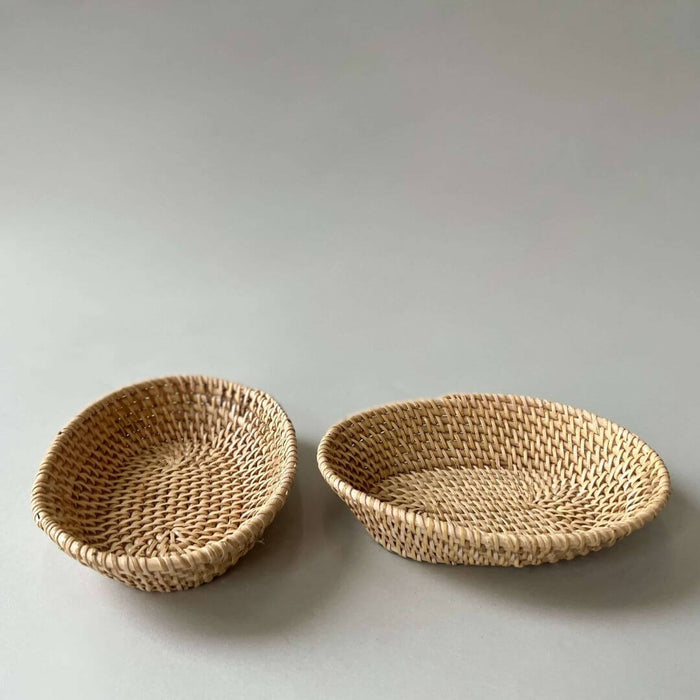 Rattan Oval Stacking Baskets - Set of 2 - Solange & Frances