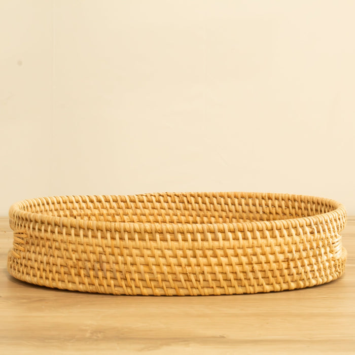 Rattan Oval Tray w/ Handles - Small - Solange & Frances