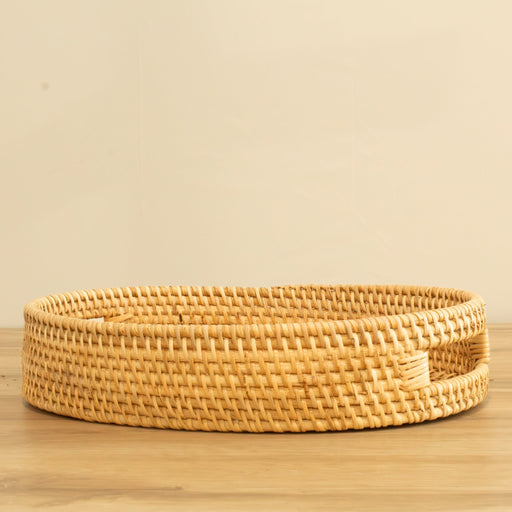 Rattan Oval Tray w/ Handles - Small - Solange & Frances