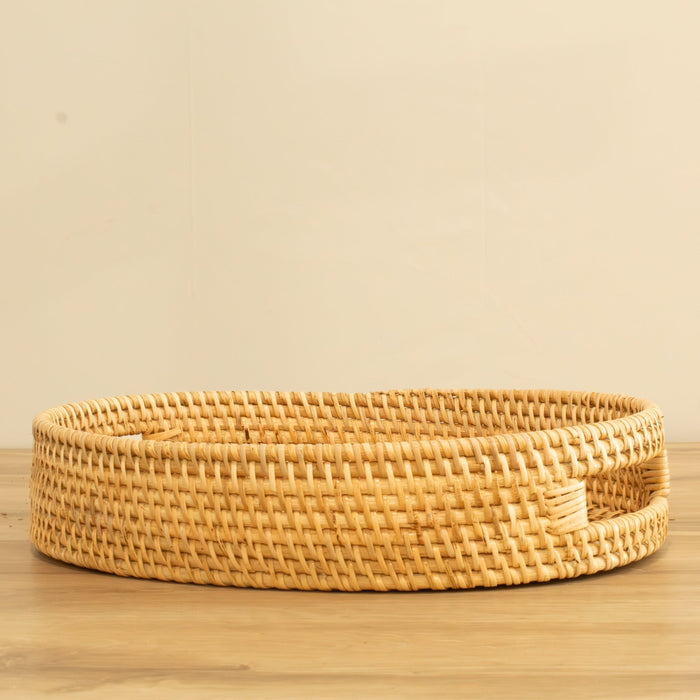 Rattan Oval Tray w/ Handles - Small - Solange & Frances