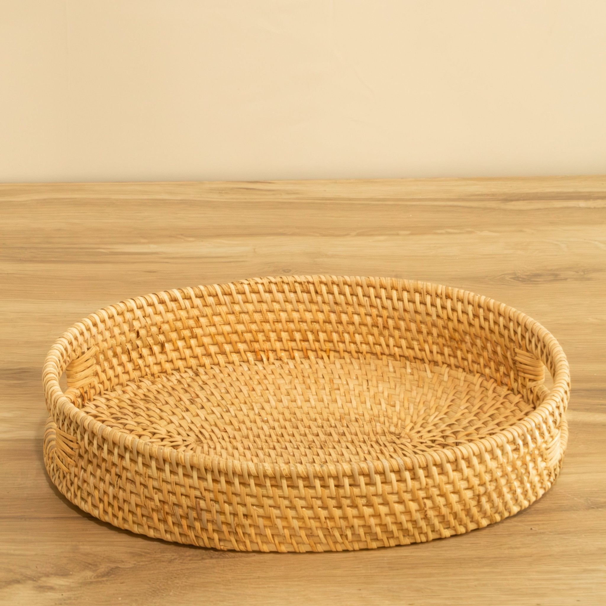 Rattan Oval Tray w/ Handles - Small - Solange & Frances