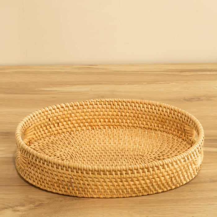 Rattan Oval Tray w/ Handles - Small - Solange & Frances