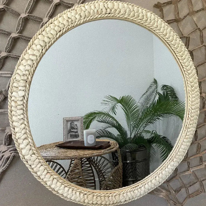 Rattan Round Mirror, Medium - Solange & Frances