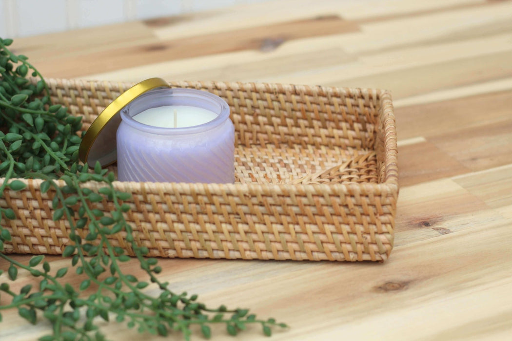 Rattan Small Rectangular Tray w/ Handles - Solange & Frances