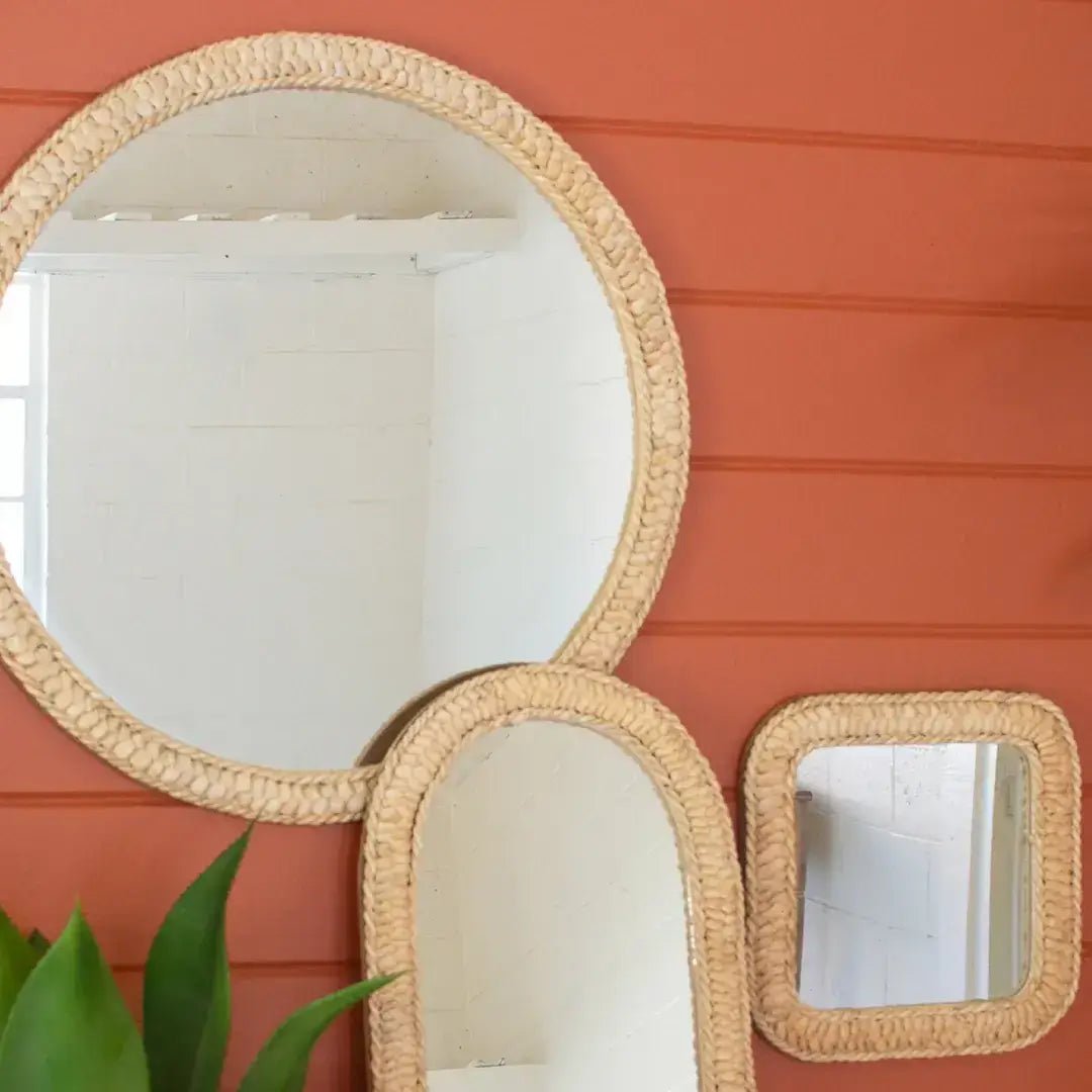 Rattan Square Mirror, Small - Solange & Frances