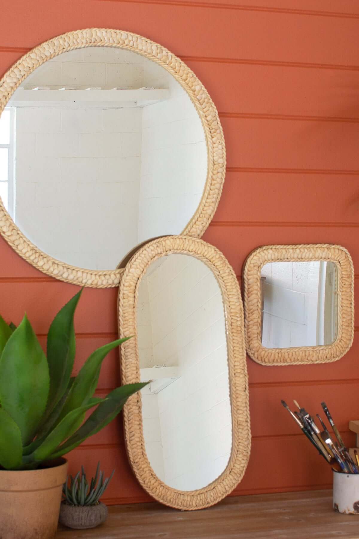 Rattan Square Mirror, Small - Solange & Frances