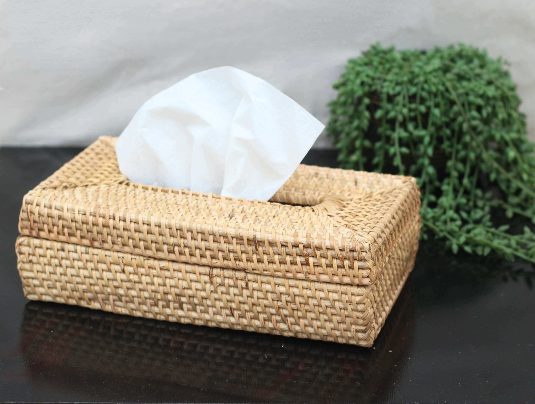 Rattan Tissue Box Cover - Solange & Frances