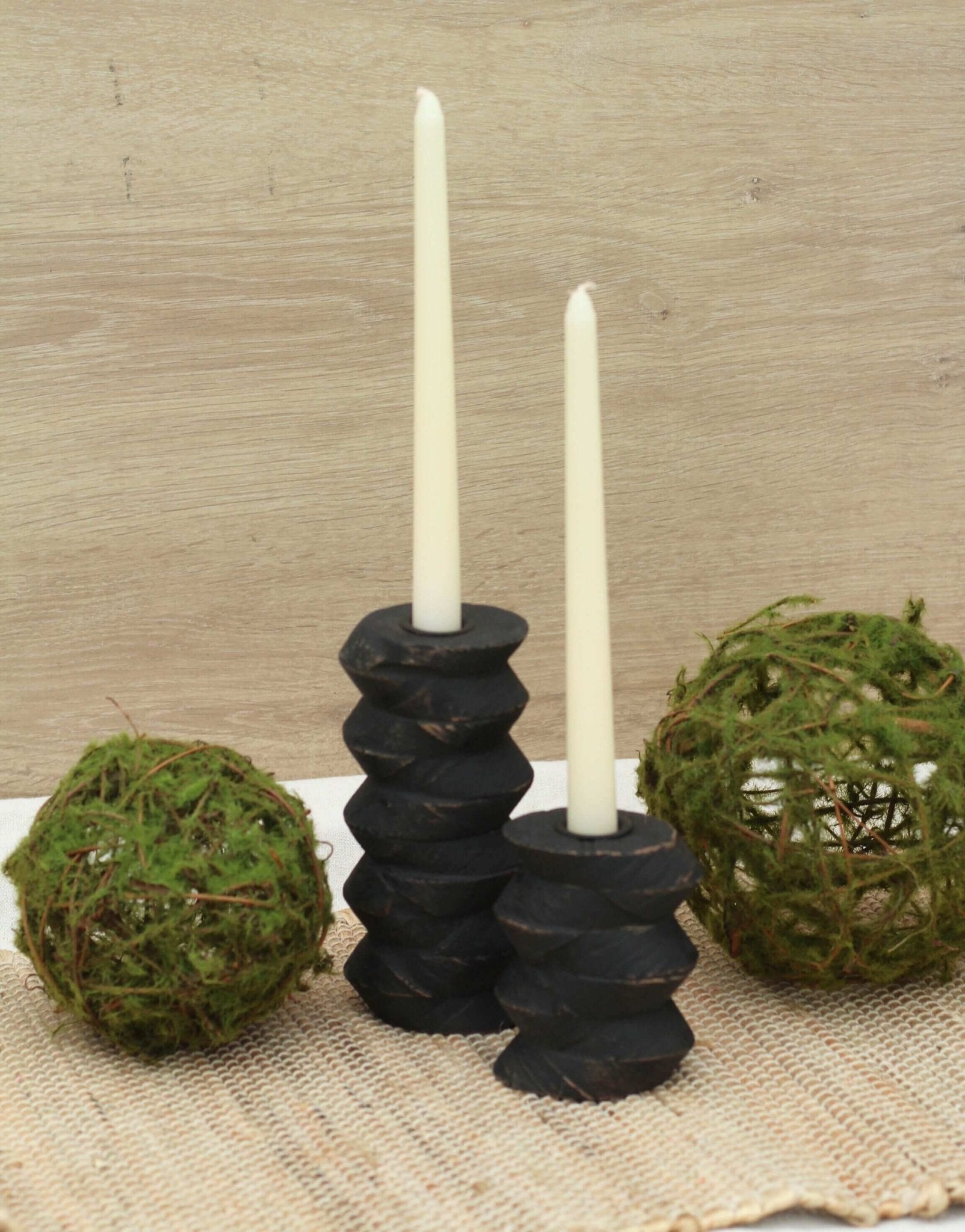 Re - Purposed Wooden Architectural Taper Candle Holders - Set of 2 - Solange & Frances