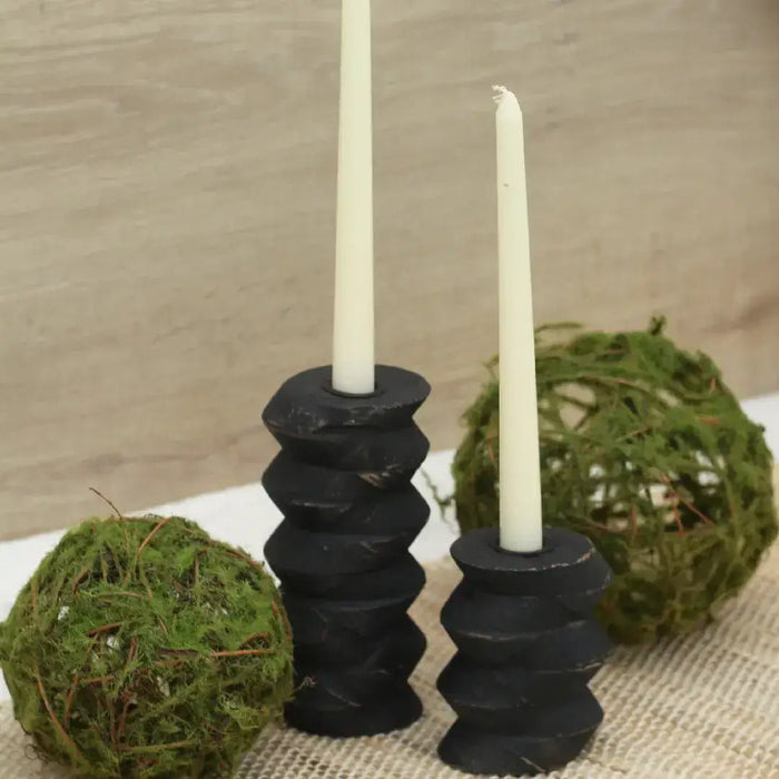 Re - Purposed Wooden Architectural Taper Candle Holders - Set of 2 - Solange & Frances