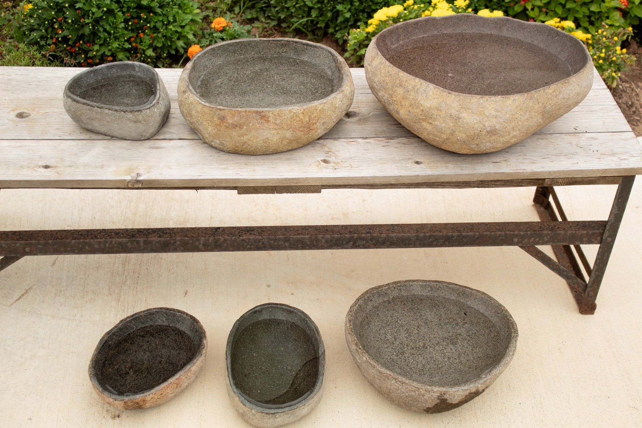 River Rock Bird Bath - Solange & Frances