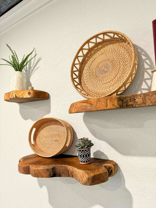 Teak Live Edge Shelf - Large - Solange & Frances
