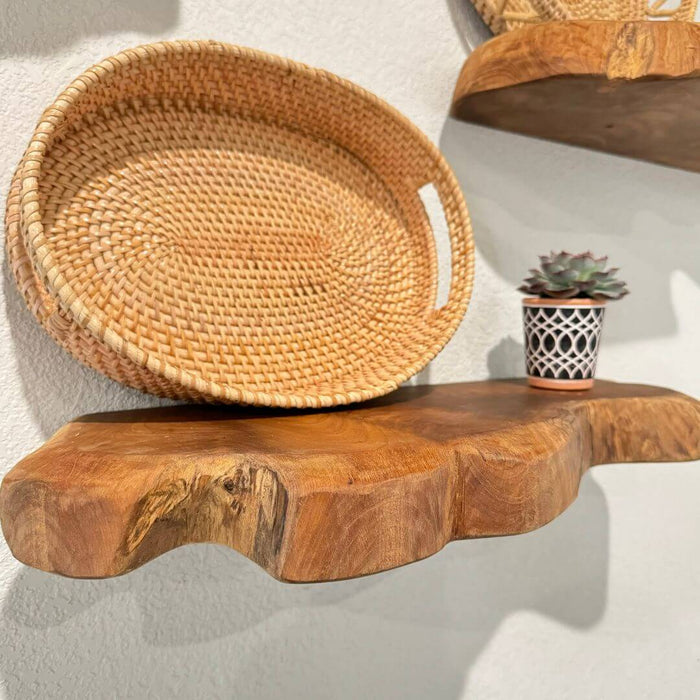 Teak Live Edge Shelf - Large - Solange & Frances