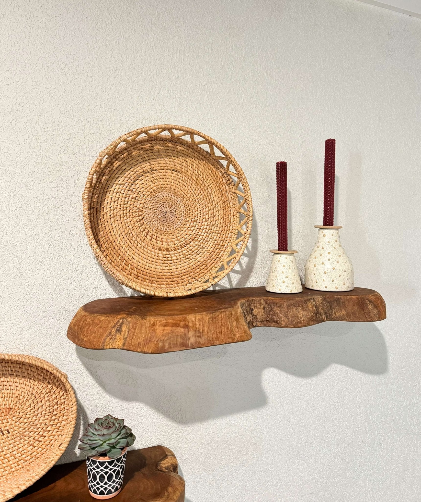 Teak Live Edge Wall Shelf - Floating Shelf for Home Decor - X long - Solange & Frances