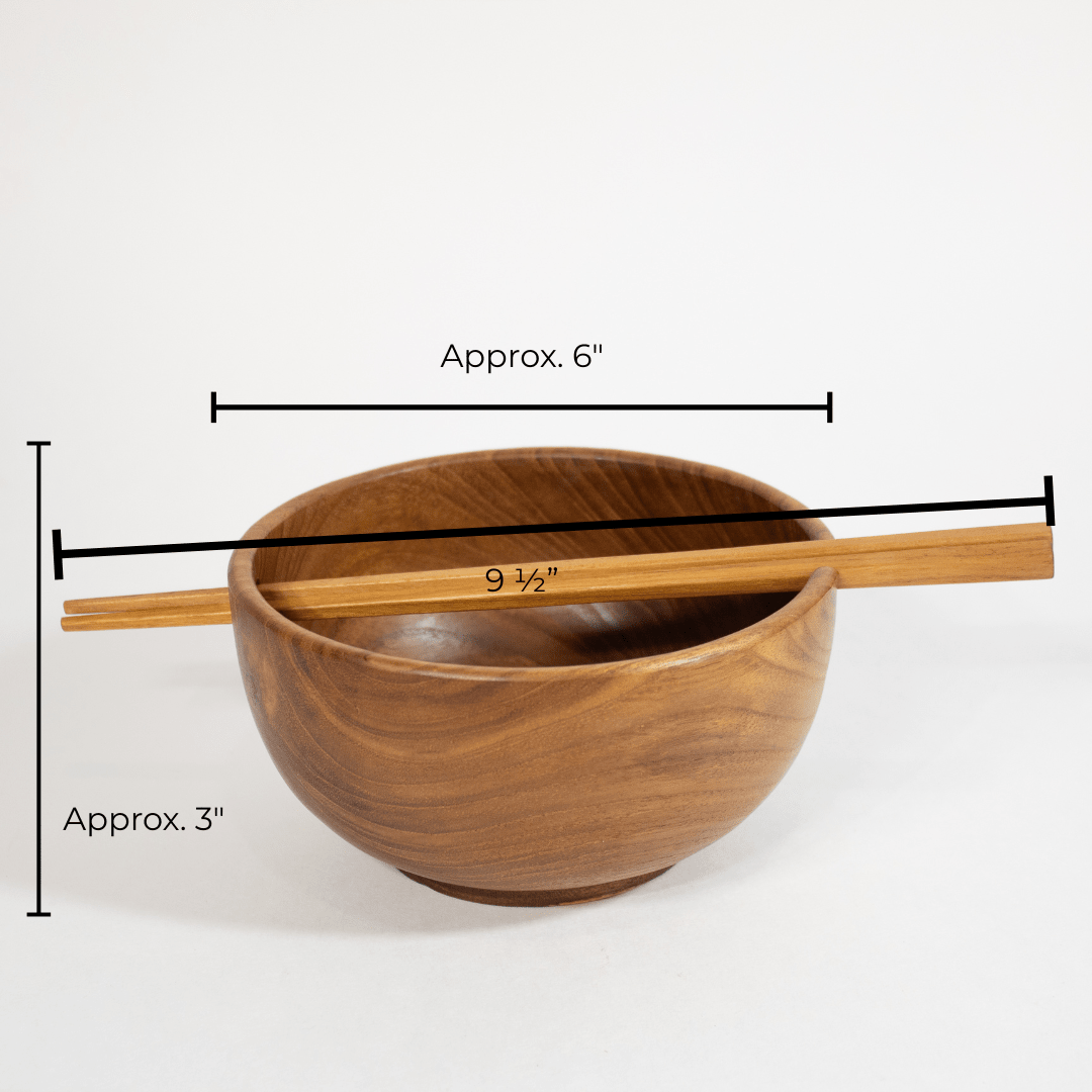 Teak Noodle Bowl Chopstick Set - Solange & Frances
