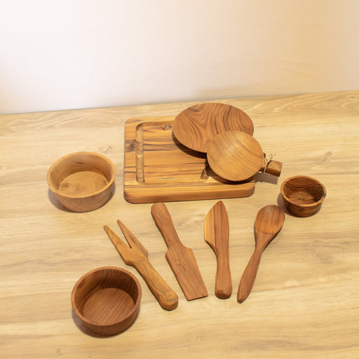 Teak Wood Charcuterie Bundle - 10 Piece Set - Solange & Frances