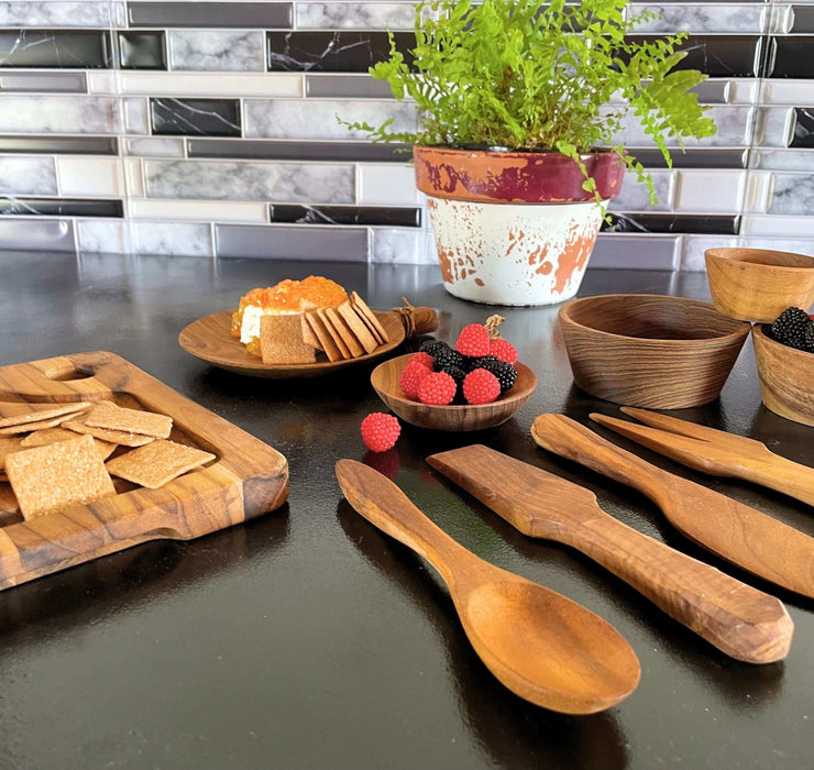 Teak Wood Charcuterie Bundle - 10 Piece Set - Solange & Frances