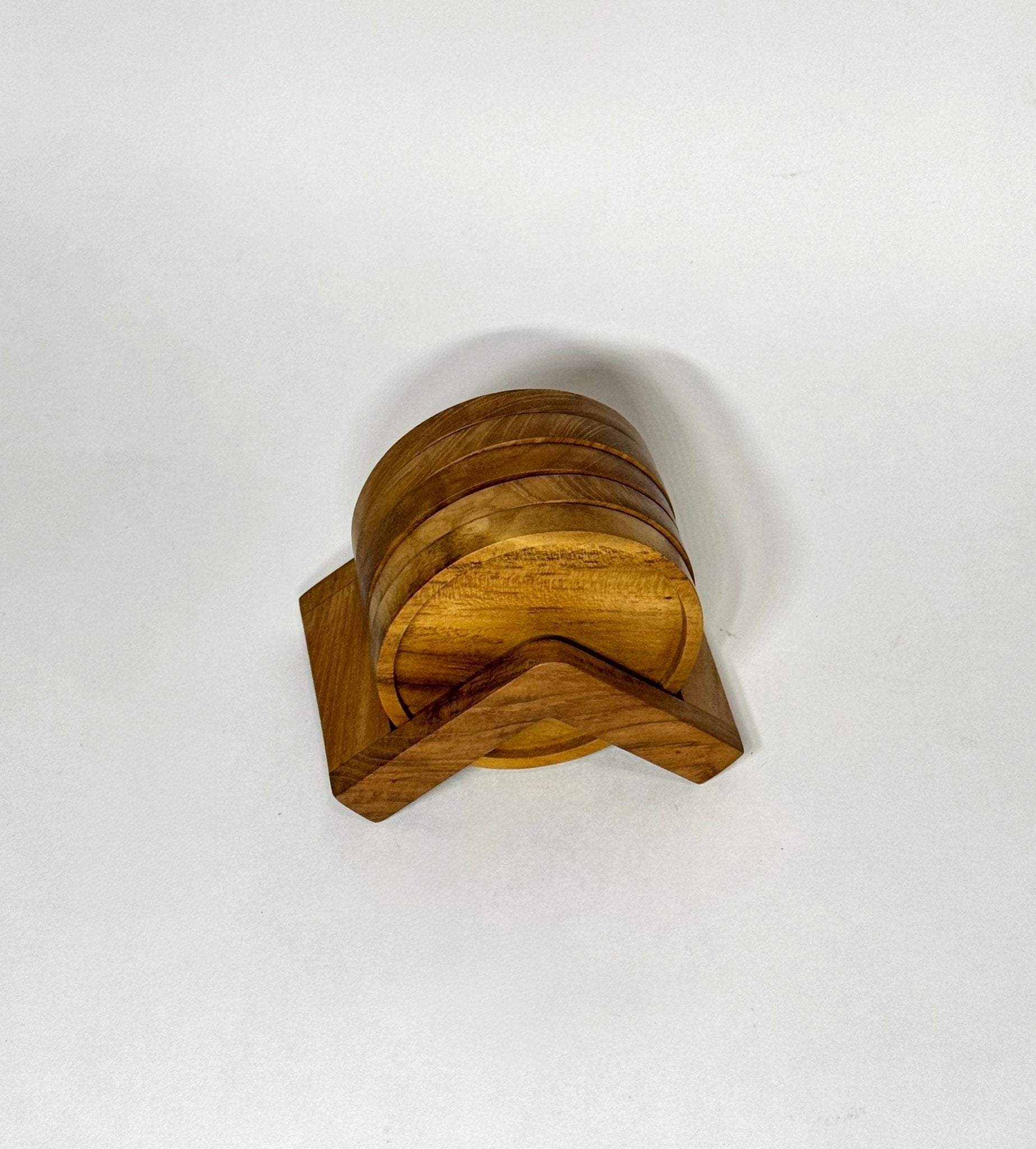 Teak Wood Coasters + Holder - Solange & Frances