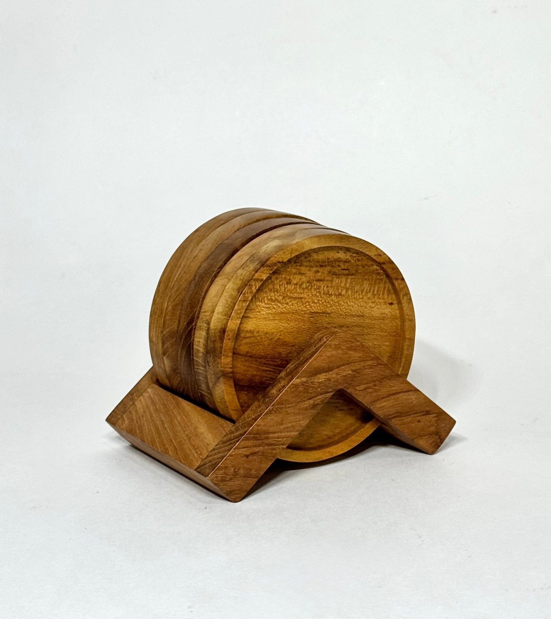 Teak Wood Coasters + Holder - Solange & Frances
