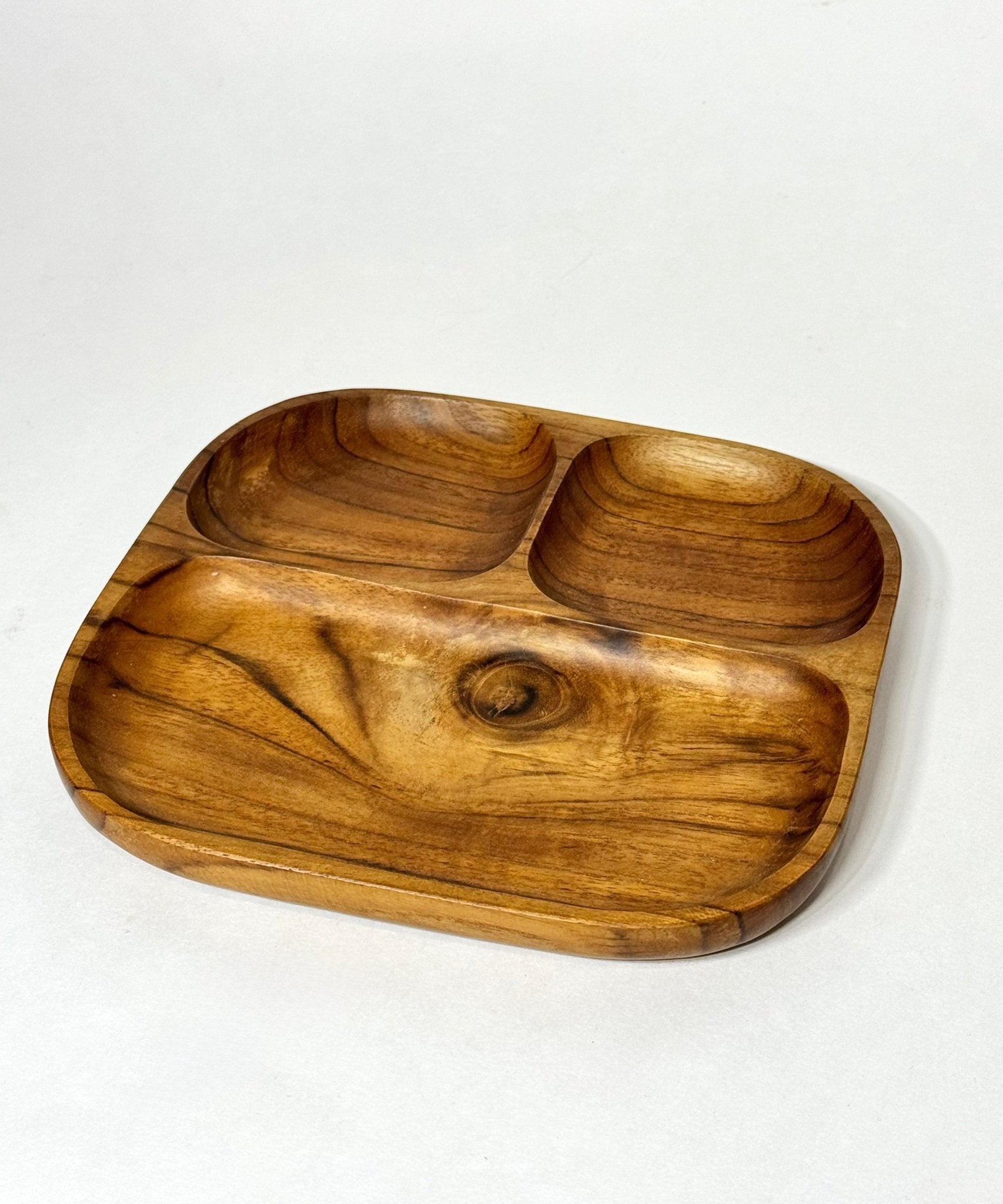 Teak Wood Divided Kid's Plate - Solange & Frances