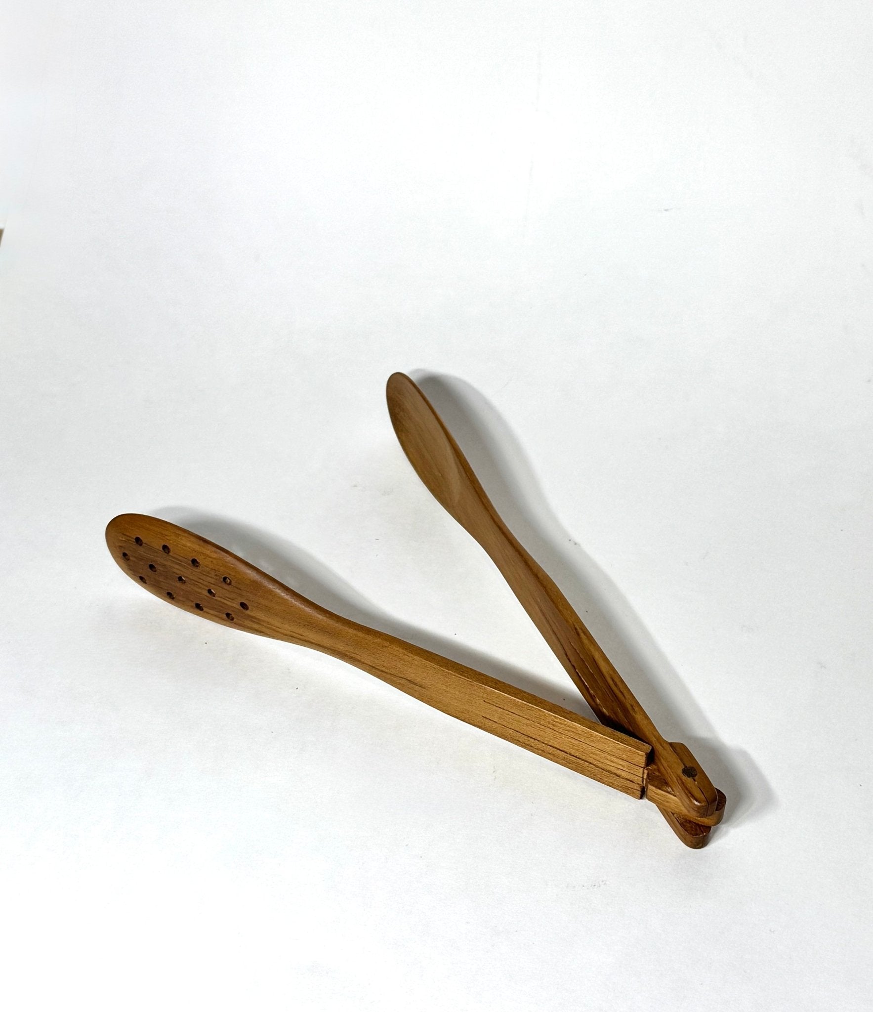 Teak Wood Flip & Fold Spoon Tongs - Solange & Frances