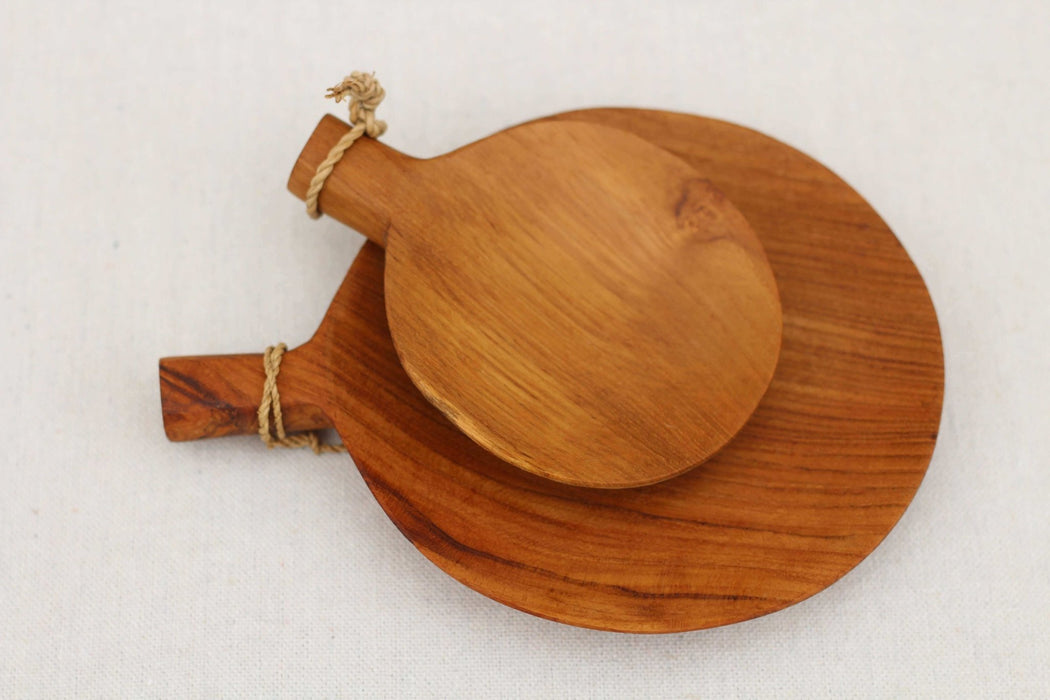 Teak Wood Paddle Tray - Set of 2 - Solange & Frances