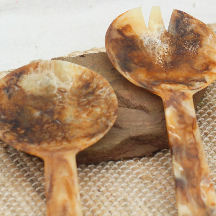 Tortoiseshell Salad Servers - Set of 2 - Solange & Frances