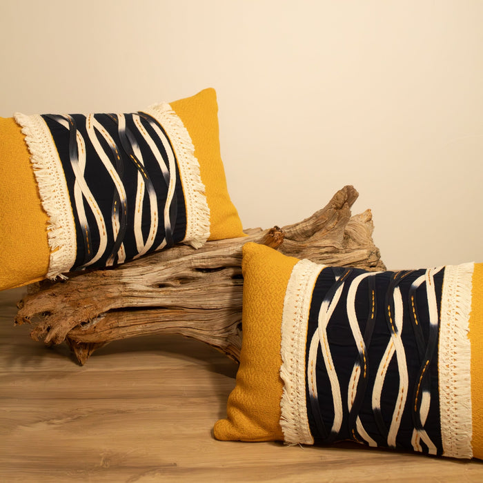 Wavy Stitched Throw Pillow - Solange & Frances